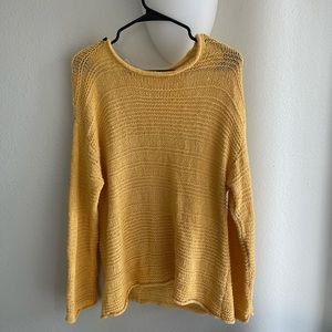 yellow pullover sweater